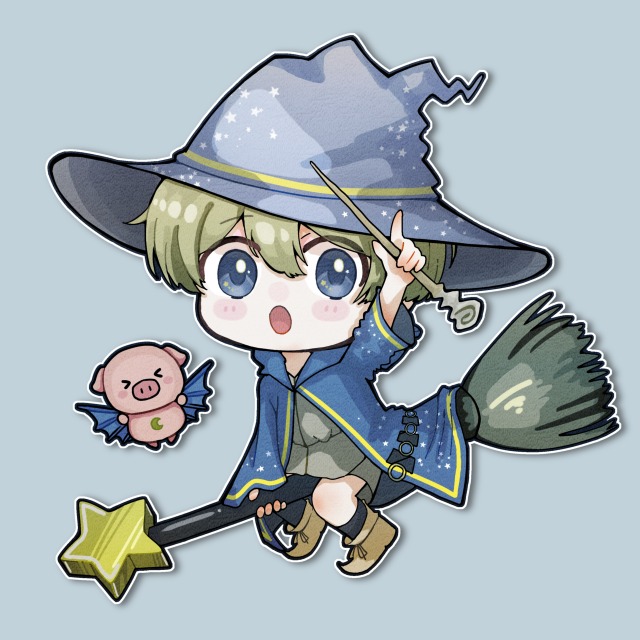 魔法使いの少年のSDとペットのブピくん