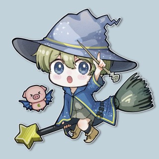 魔法使いの少年のSDとペットのブピくん