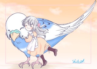 いんこマンをぎゅ