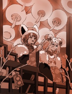 背景あり1枚絵（色塗り単調）