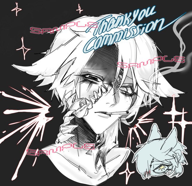 ご依頼品/モノクロイラスト