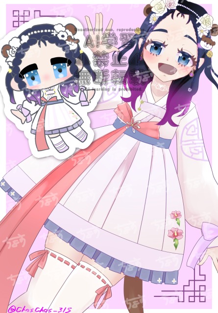 立ち絵＋SDキャラクター sampleイラスト