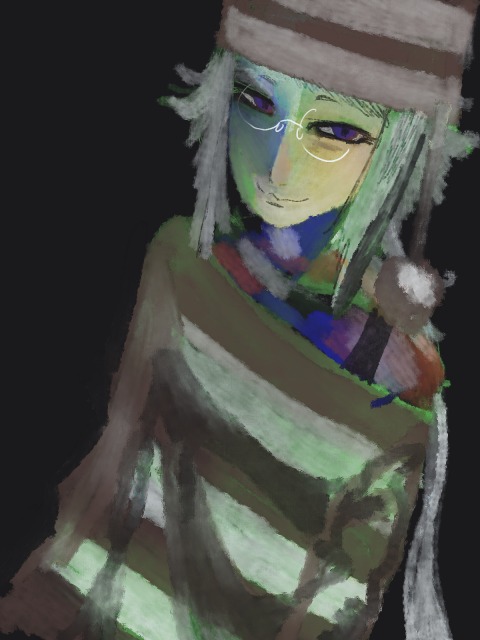 厚塗り　油絵　肖像画