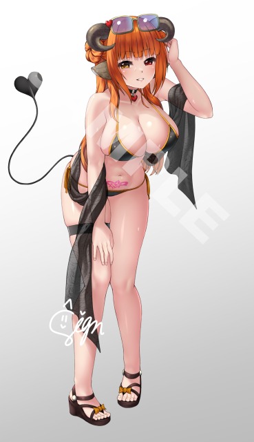 【Vtuber】愛月もこ様水着イラスト【ご依頼品】