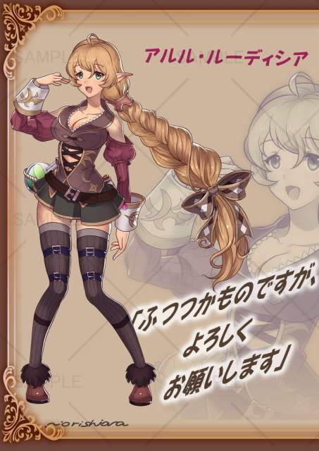 女　過去キャラクターデザイン・表情差分＋ラフ