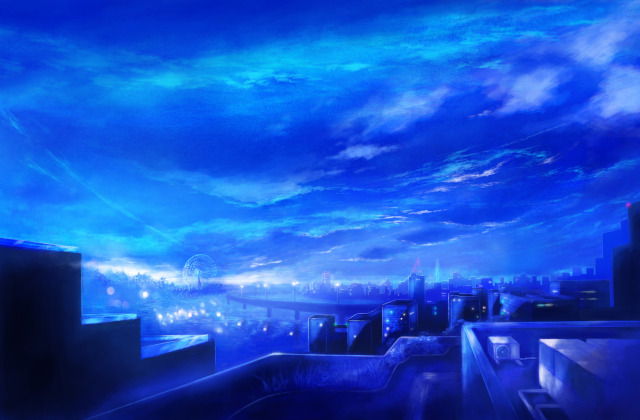 夜明け前の青色