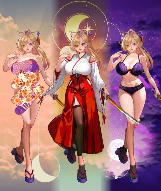 成人向けキャラクターデザイン3体_正面