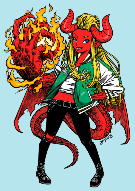 スカジャンの悪魔の女の子