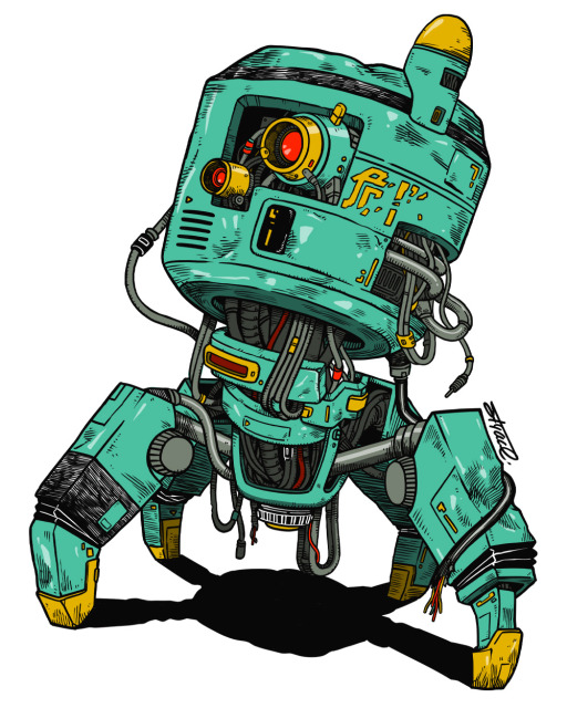 古い年式の探索ロボット