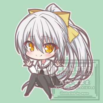 制服ポニテSDイラスト