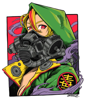 ガスマスクの女の子