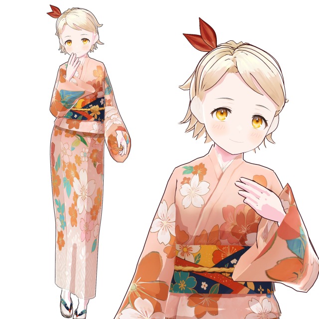 3DCGモデル、浴衣の女の子
