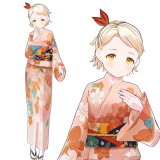 3DCGモデル、浴衣の女の子