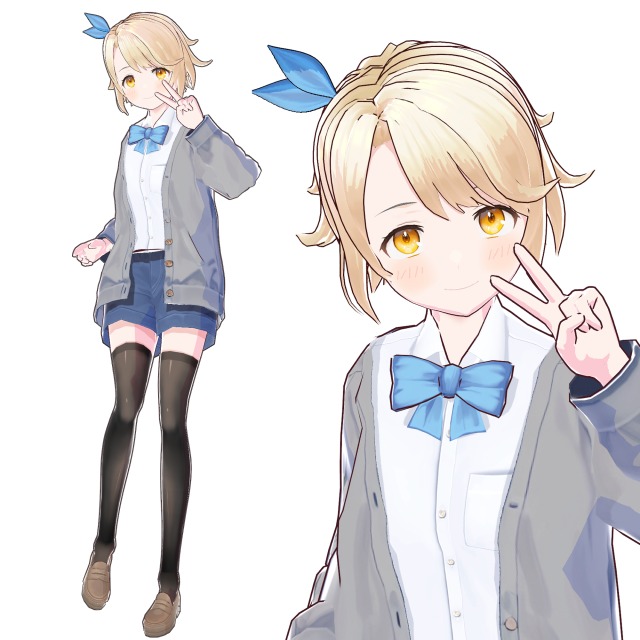 3DCGモデル、私服の女の子