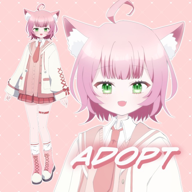 猫耳ピンクの女の子