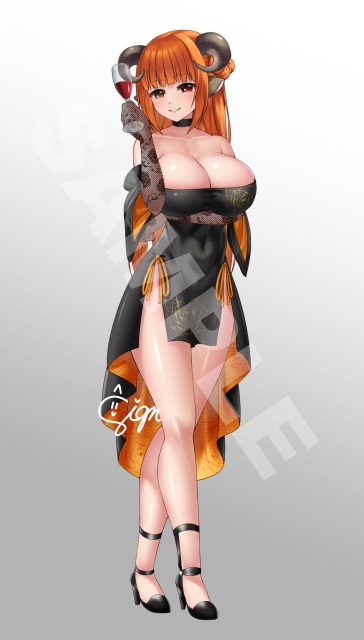 【Vtuber】愛月もこ様ドレスイラスト【ご依頼品】