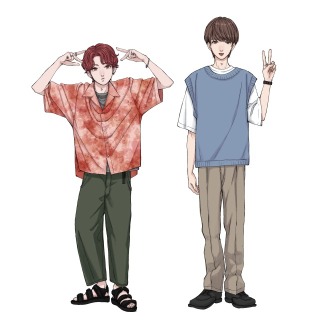 アニメ風塗り男性全身