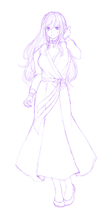 女性の立ち絵(ラフ)