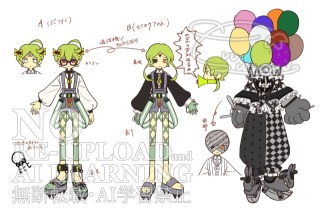 オリジナルキャラクターのデザインラフ