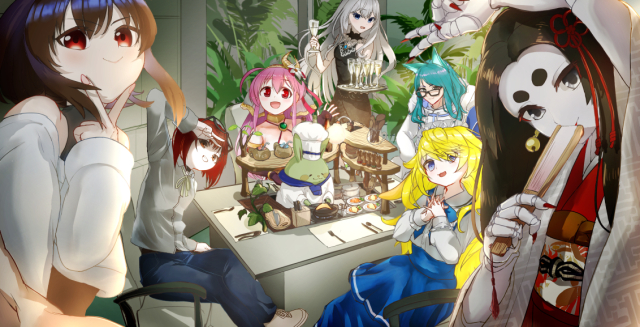 集合写真風イラスト