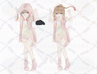 兎パーカー女の子