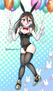 風船とバニーちゃん