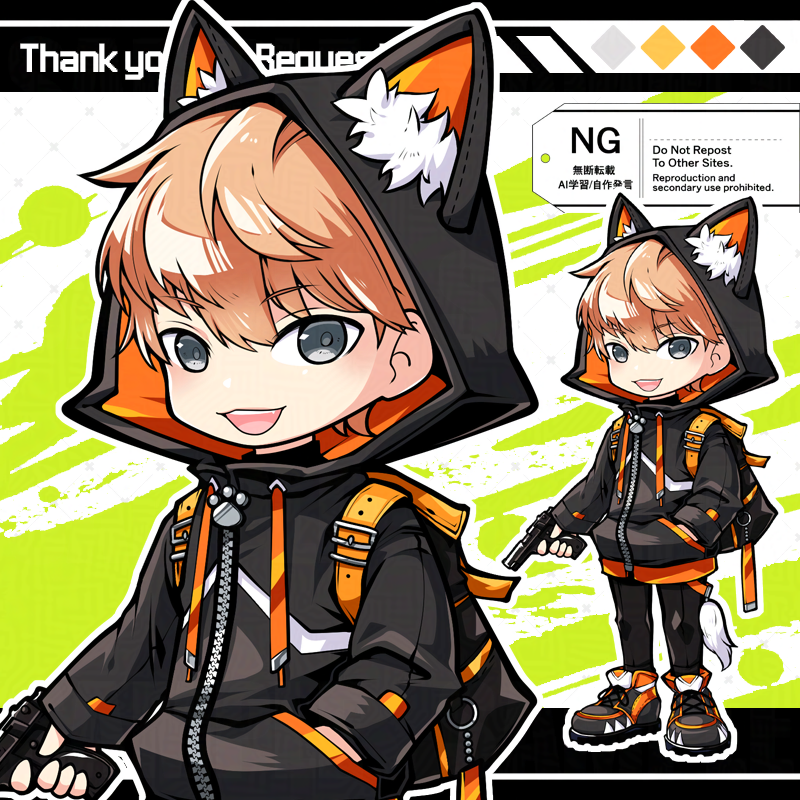 オリジナルキャラクター 手描きイラスト 3L判サイズ キャラクターデザイン・立ち絵イラスト - tsuk - nizima by Live2D