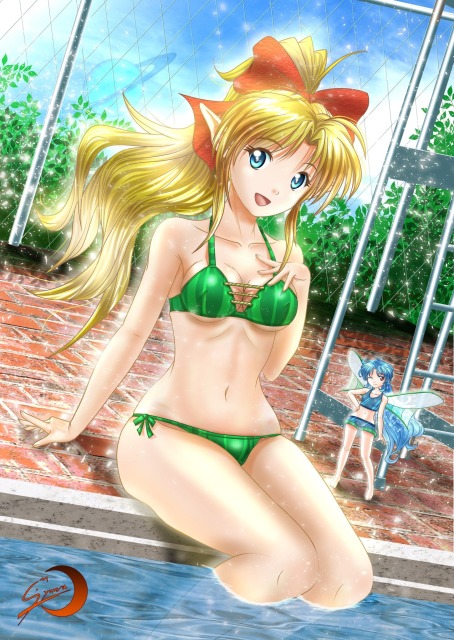 プールサイドのクレアさん