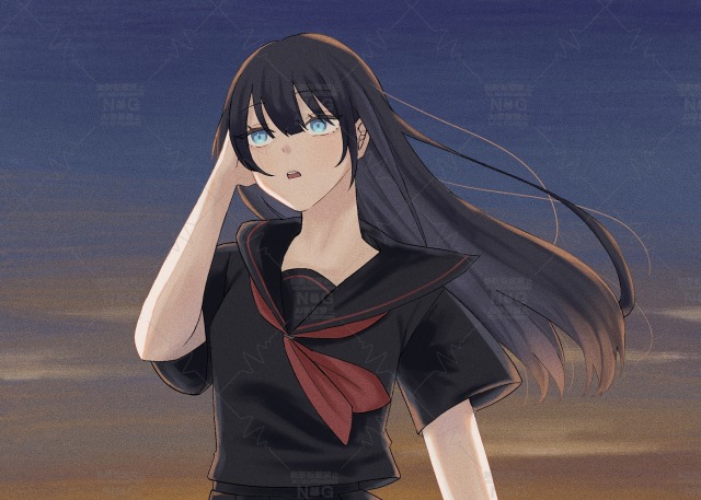 夕暮れの女の子