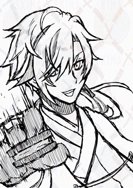 モノクロ(単色)イラストサンプル