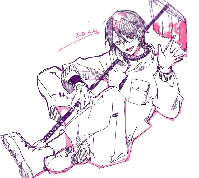 モノクロラフイラスト