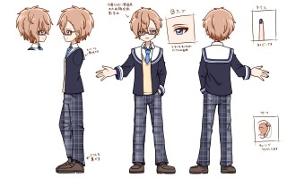 男の子　キャラクターデザイン　三面図