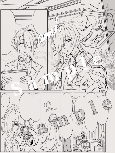 「うちのこマンガ」（線画のみ）　藤井様ご依頼品