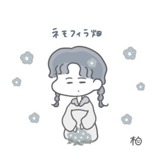 女性とネモフィラ