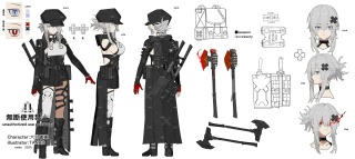 キャラクターデザイン資料　３面図