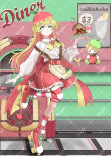 【ご依頼】りんごモチーフのOCちゃん