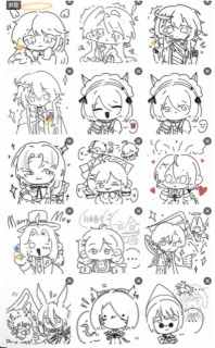 レトロ風の小さな表情