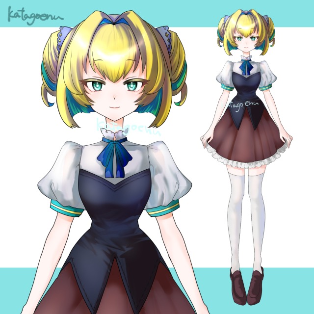 配信立ち絵風の絵のサンプル