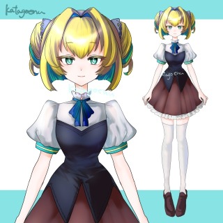 配信立ち絵風の絵のサンプル