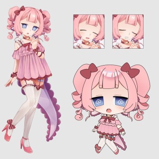 立ち絵+デフォルメ+表情差分セット