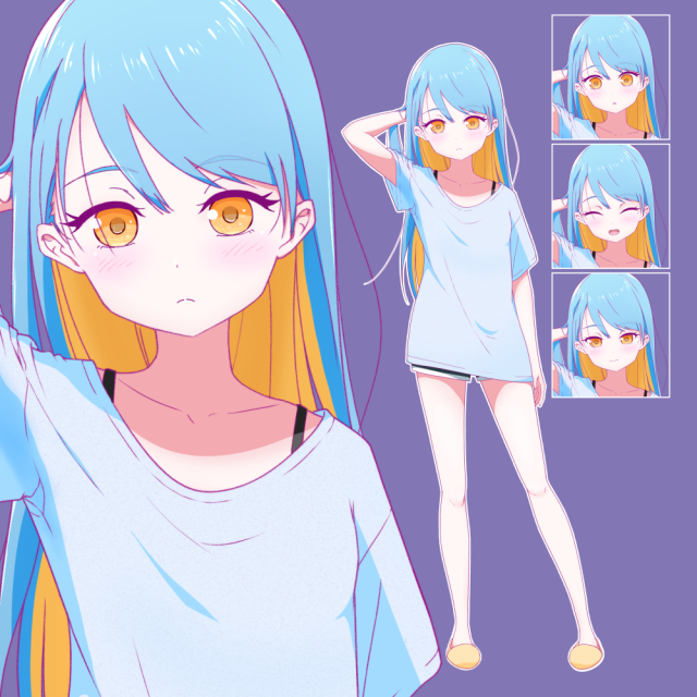 全身：アニメ塗り