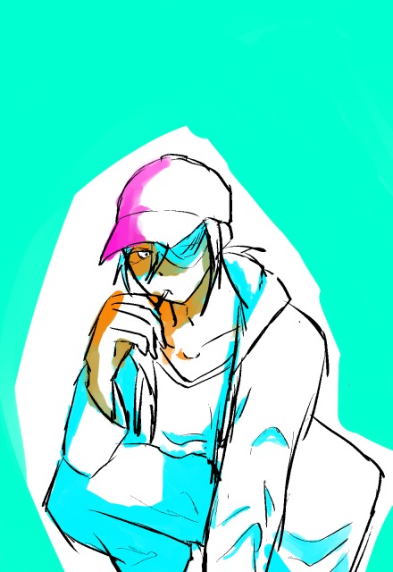 直近の直観的色彩で描いたイラスト