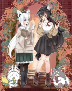 全身2人、マスコット2人