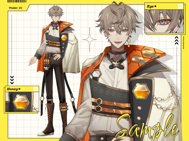 【Vtuberパーツ分けイラスト】