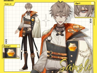 【Vtuberパーツ分けイラスト】