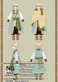 ご依頼キャラデザ（三面図、アイテム3点）