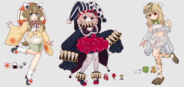 キャラクターデザイン立ち絵(4枚)