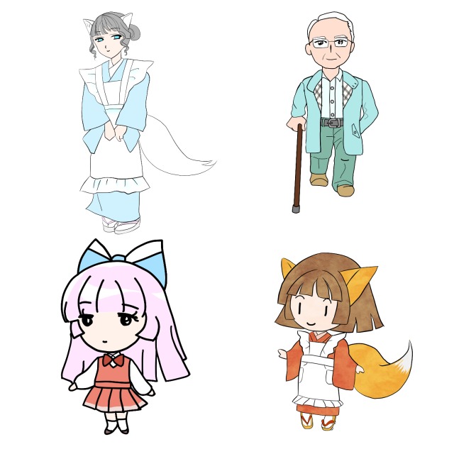 和風ファンタジー＆ミニキャラ 立ち絵デザイン例