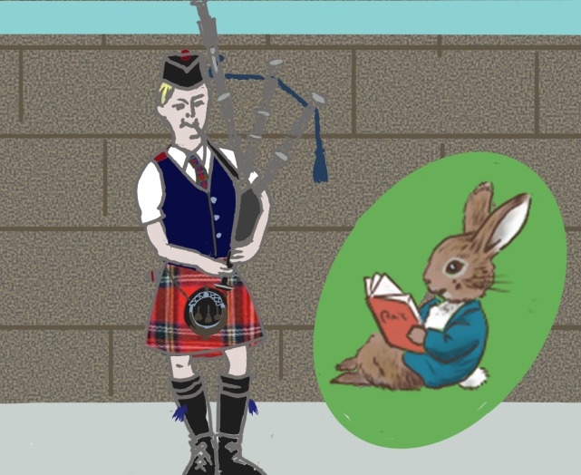 バグパイプとピーターラビット