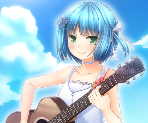 アコースティックギターを持った女の子